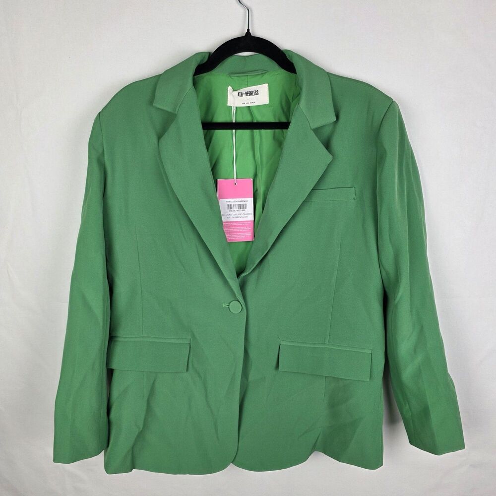 NWT 4TH &‎ RECKLESS (Revolve) Eden Roc Blazer Green Size Small Office Corporate